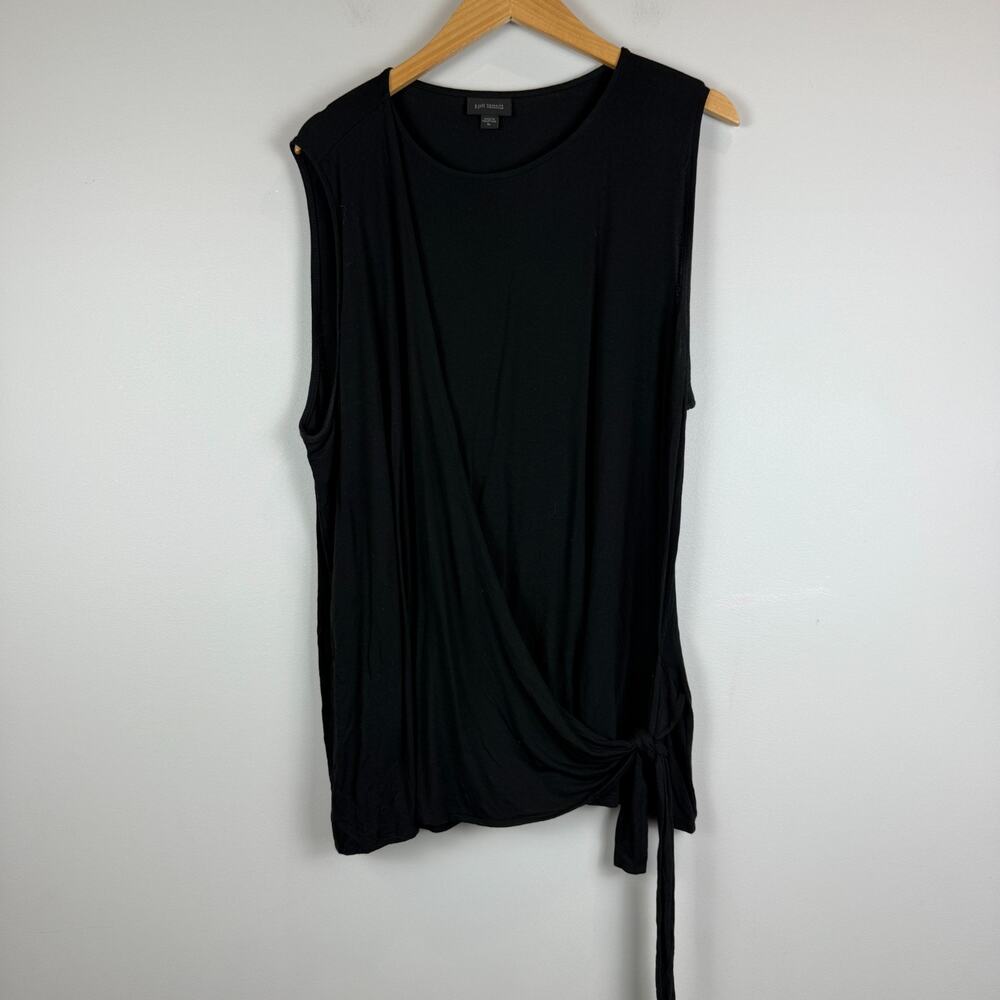 J.Jill Wearever Collection Top Womens XL Black Sleeveless Wrap Tie Front Stretch